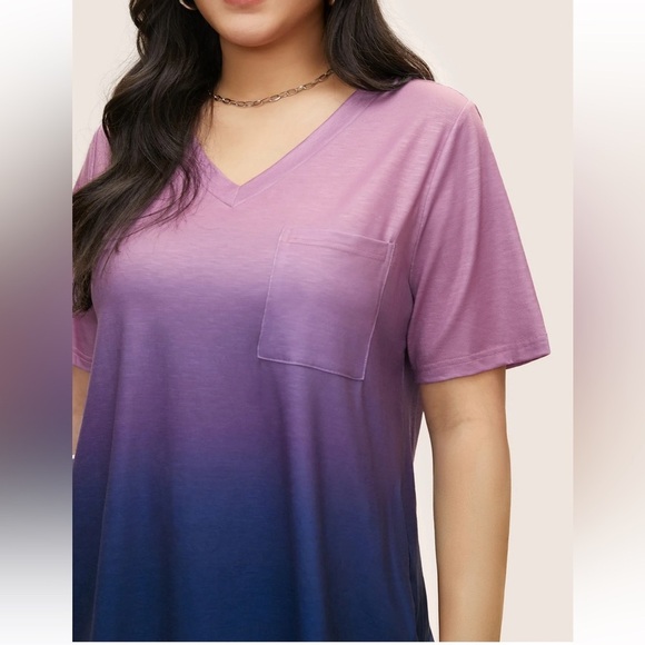 BloomChic Plus Size 2XL  Contrast Patched Pocket T-shirt us18-20 - Picture 3 of 7